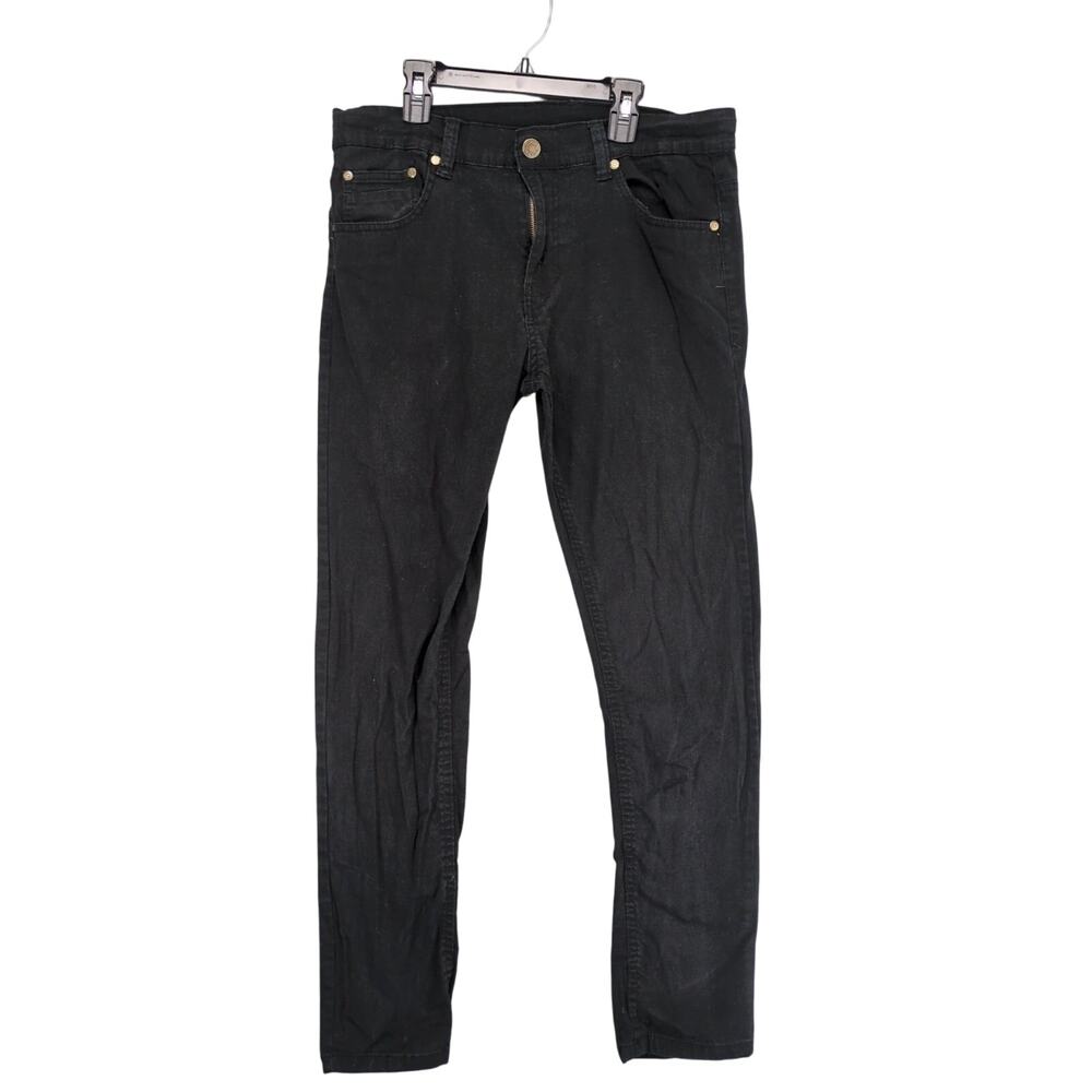 Vtg Y2K Phat Farm Men's 34x32 Black Stretch Denim Jeans Slim Leg Emo Goth Skater